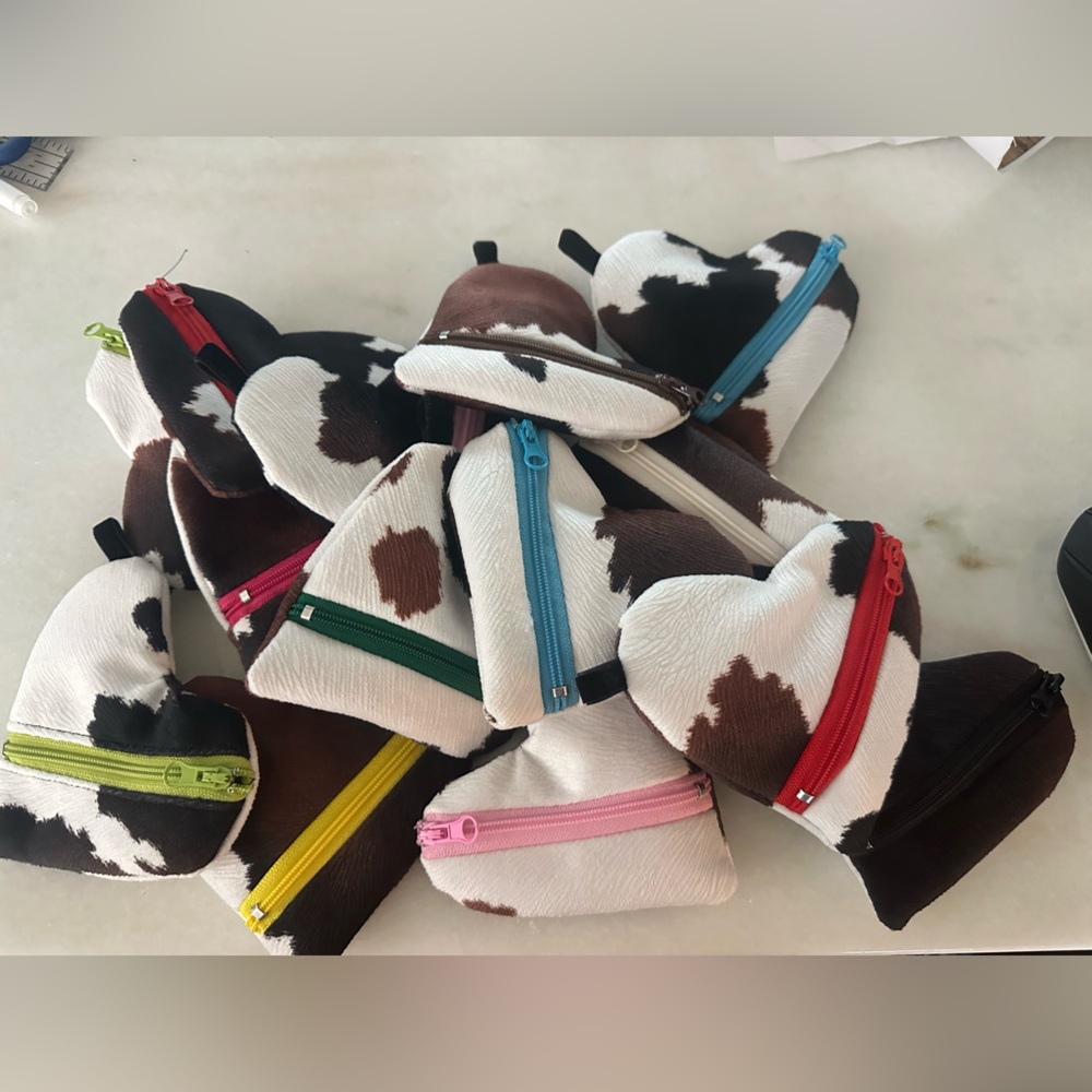Cow Print Coin Pouch with choice of Zipper